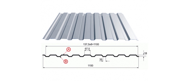 Профнастил оцинкованный С-20 1100x3000 купить недорого в Масловском